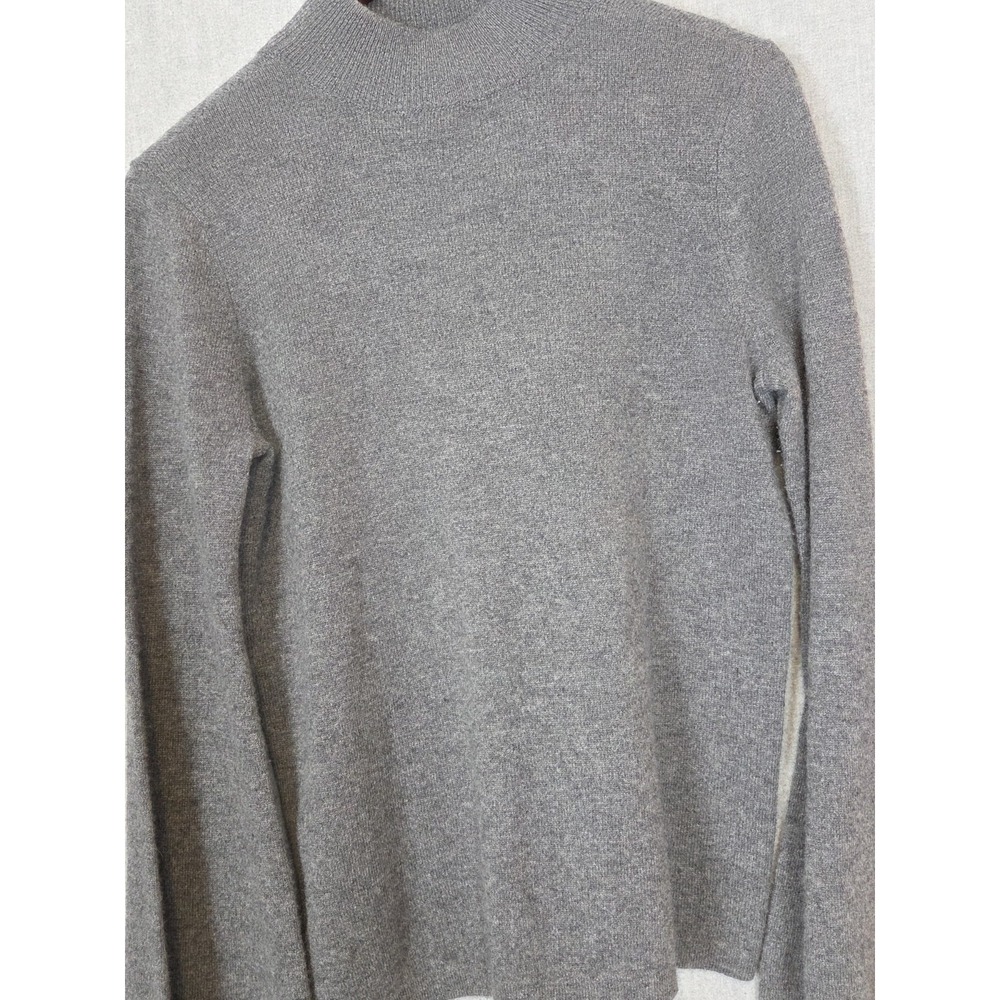 AQUA CASHMERE 100% Cashmere Women's S Soft Knit Sweater Gray Coquette Retro - Picture 2 of 6